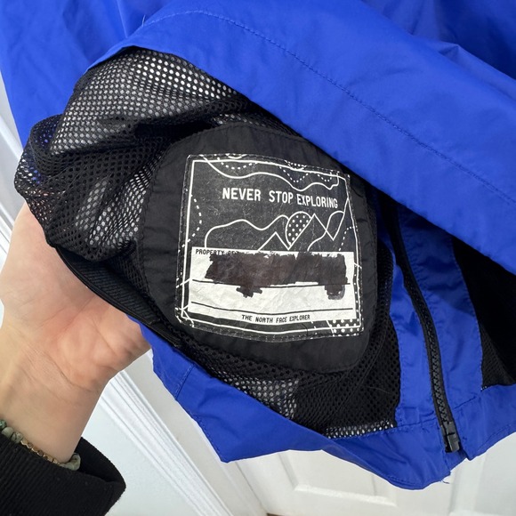 The North Face Boys Rain Jacket Windbreaker Blue Size Large 14-16 - Picture 3 of 5